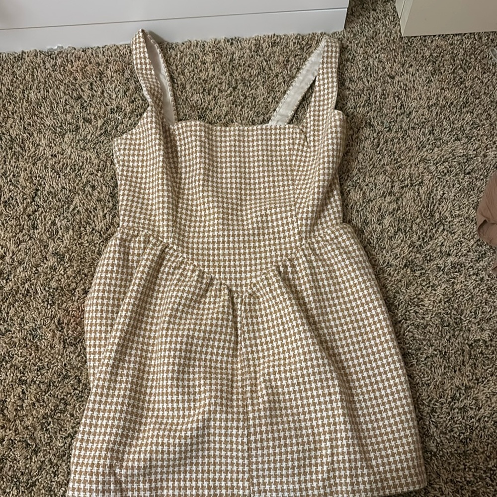 Klesis Brown Houndstooth Corset Women’s Mini dress